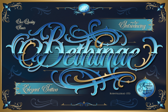 Bethinae: Bold Blackletter Script for Tattoo-Style Branding