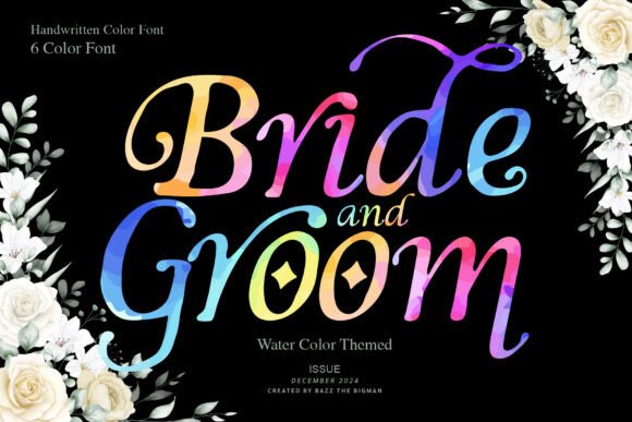 Bride and Groom: A Watercolor Display Font for Elegant Projects