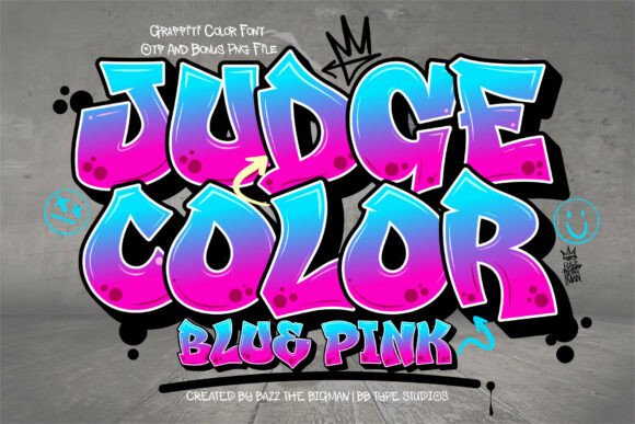 Judge Color Blue Pink: A Graffiti Font for Bold Visuals